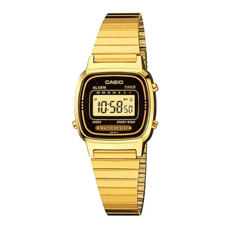 Casio General Digital Gold Resin Strap Unisex Watch La670wga-1Df-P 1