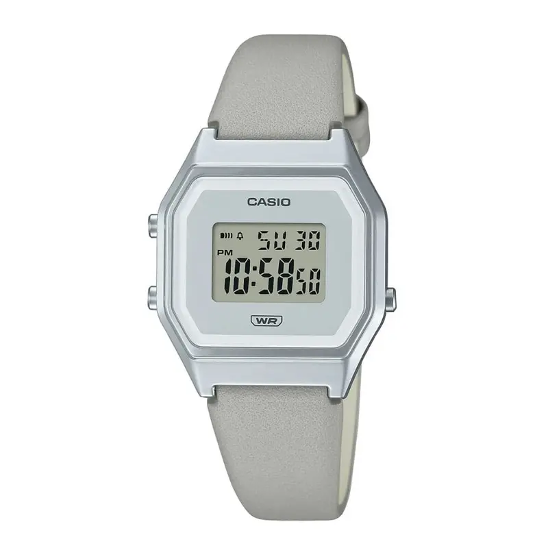 Casio General Digital Gray Leather Unisex Watch La680wel-8Df-P 1