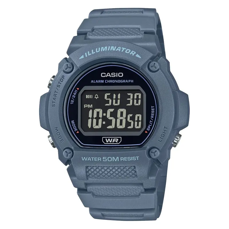 Casio General Digital Gray Resin Strap Men Watch W-219Hc-2Bvdf 1