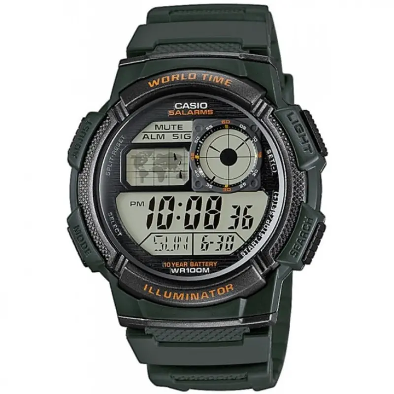 Casio General Digital Green Resin Strap Men Watch Ae-1000W-3Avdf-P 1