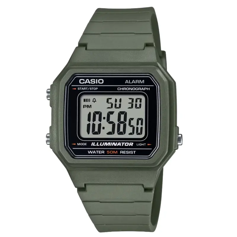 Casio General Digital Green Resin Strap Men Watch W-217H-3Avdf-P 1