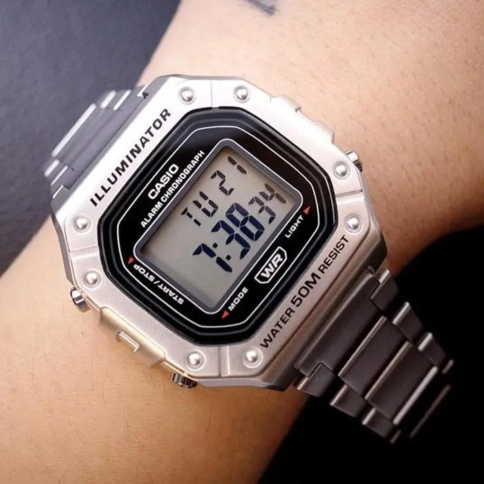 Casio General Digital Silver Stainless Steel Strap Men Watch W-218Hd-1Avdf-P 2
