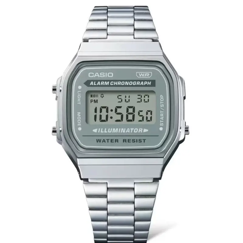 Casio General Digital Silver Stainless Steel Strap Unisex Watch A168wa-3Aydf 1