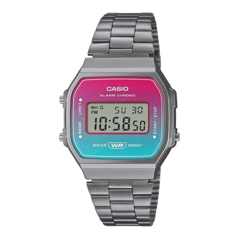 Casio General Digital Silver Stainless Steel Strap Women Watch A168werb-2Adf-P 1