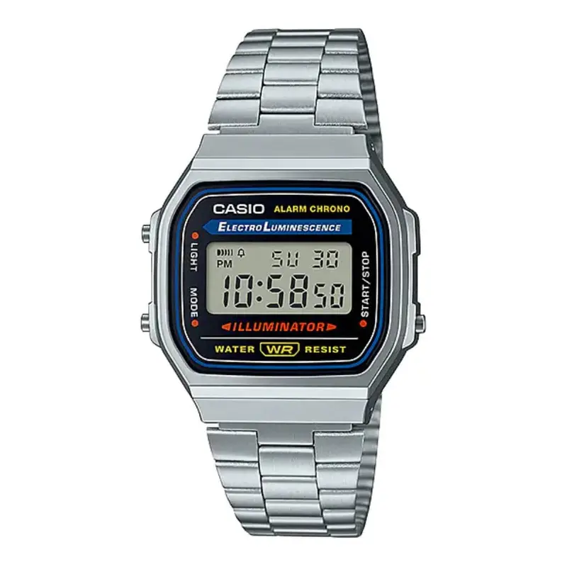 Casio General Digital Silver Stainless Steel Unisex Watch A168wa-1Wdf-P 1