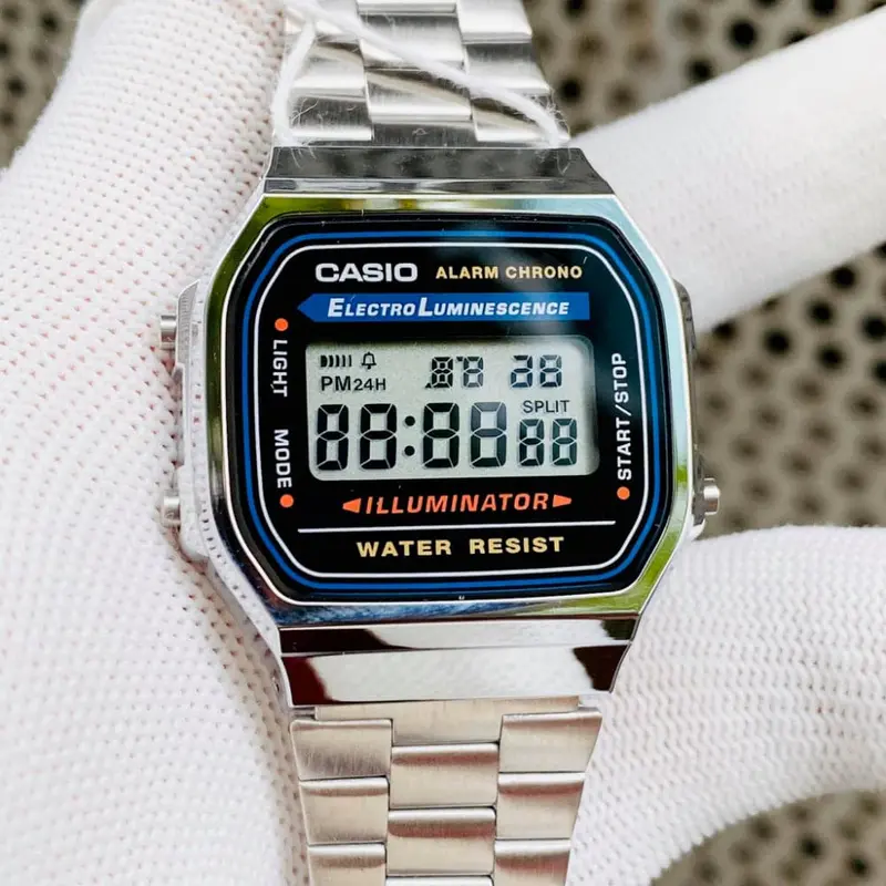 Casio General Digital Silver Stainless Steel Unisex Watch A168wa-1Wdf-P 2