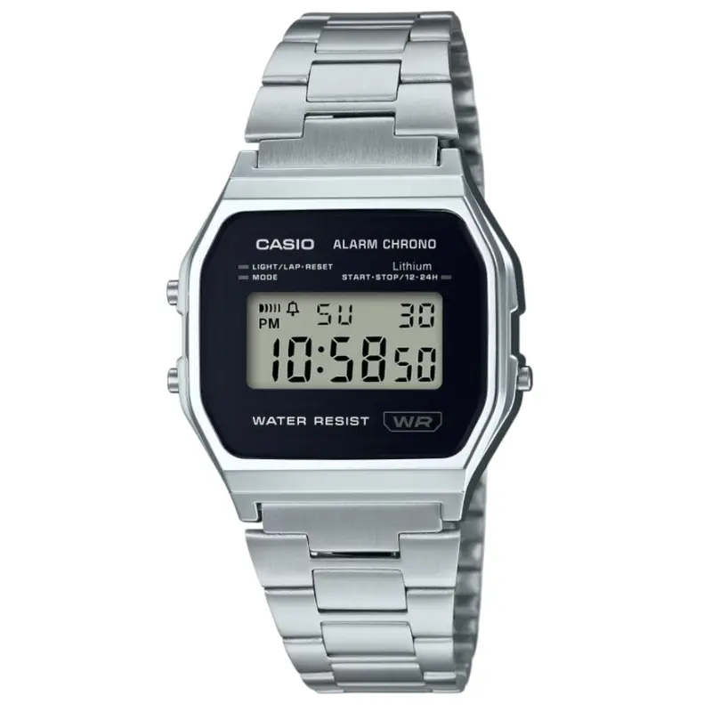 Casio General Digital Stainless Steel Strap Unisex Watch A158wea-1Df 1