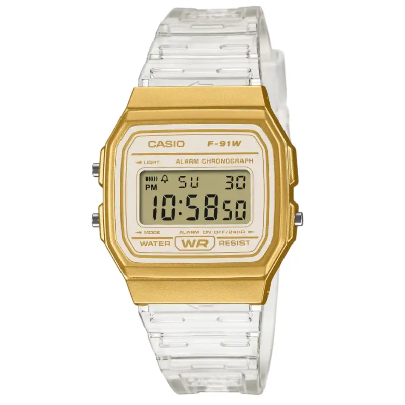 Casio General Digital Transparent Resin Strap Unisex's Watch F-91Ws-7A2df 1