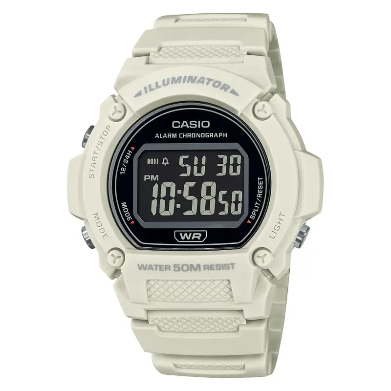 Casio General Digital White Resin Strap Men Watch W-219Hc-8Bvdf 1