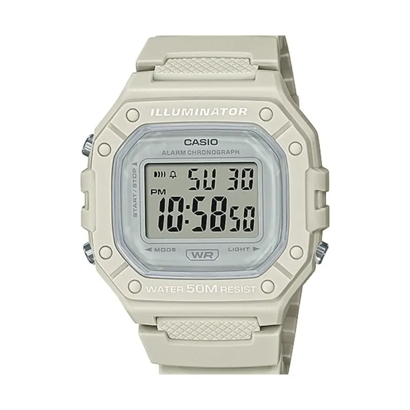 Casio General Digital White Resin Strap Unisex Watch W-218Hc-8Avdf-P 1