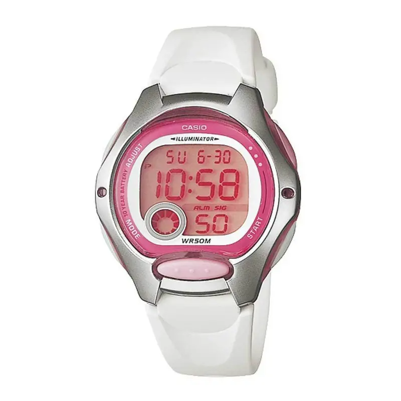 Casio General Digital White Resin Strap Women Watch Lw-200-7Avdf-P 1