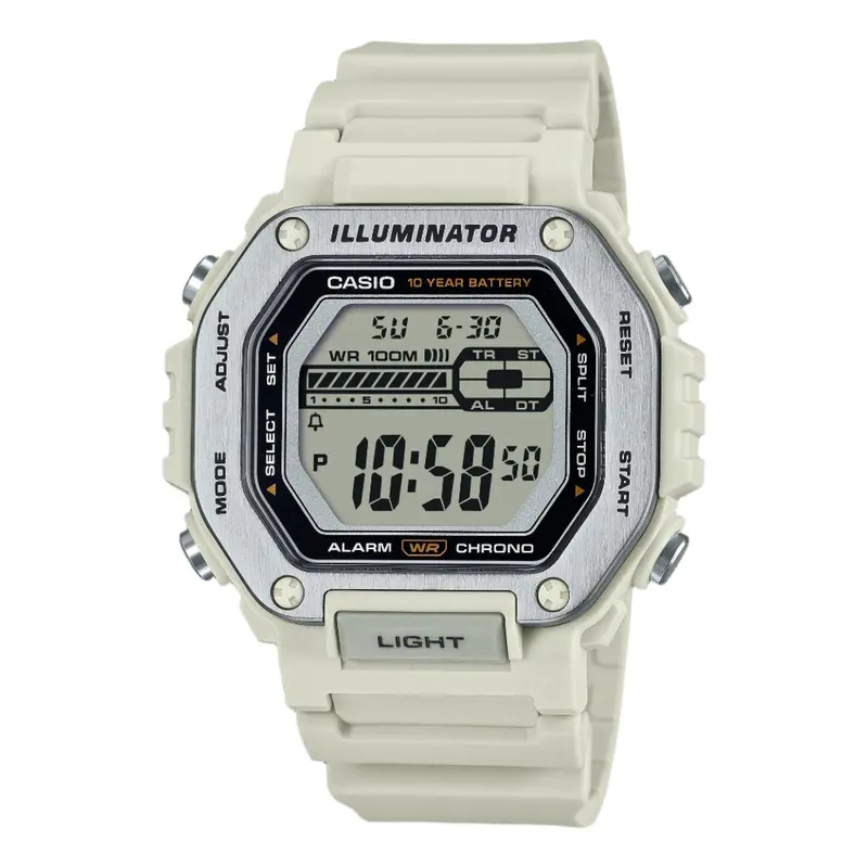 Casio General Digital White Strap Men Watch Mwd-110H-8Avdf 1