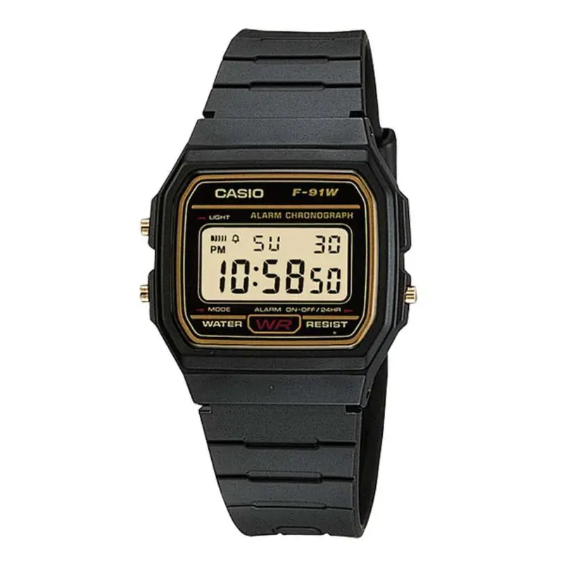Casio General F-91Wg-9Dg-P Black Resin Strap Unisex Watch 1