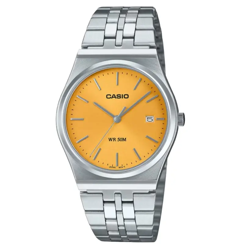 Casio General Gold Dial Silver Stainless Steel Strap Unisex Watch Mtp-B145d-9Audf-P 1