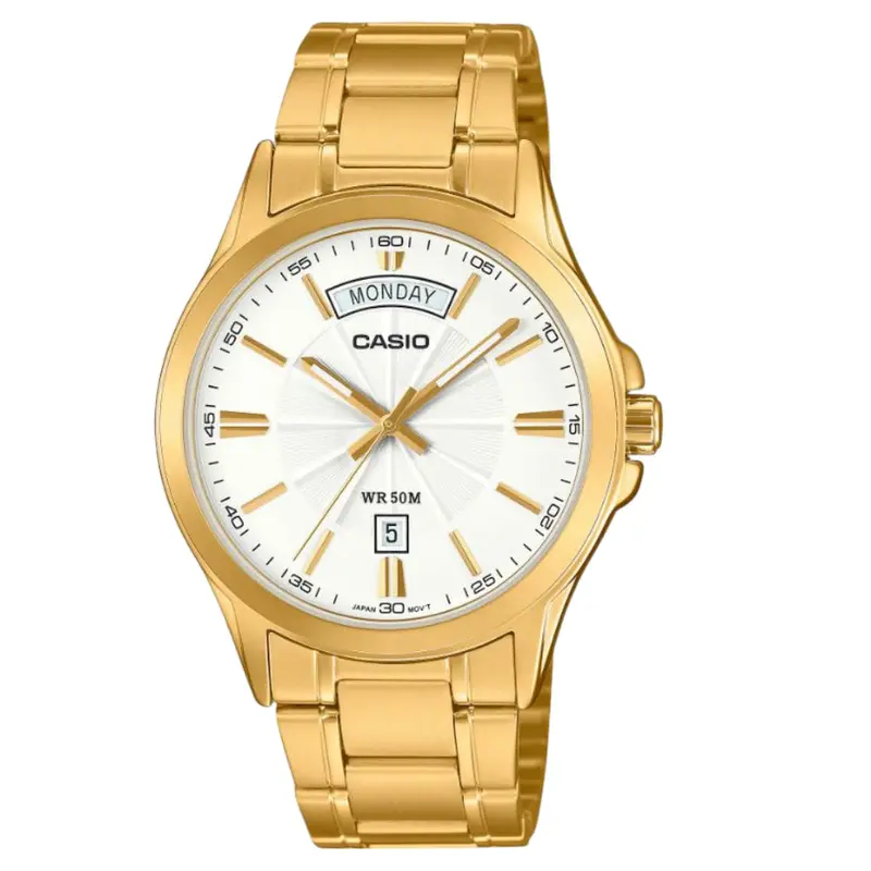 Casio General Gold Stainless Steel Strap Men Watch Mtp-1381Gd-7Avdf-P 1