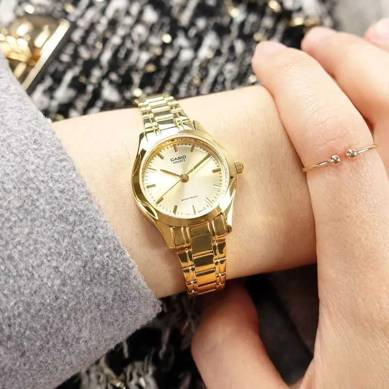 Casio General Gold Stainless Steel Strap Women Watch Ltp-1275G-9Adf 1