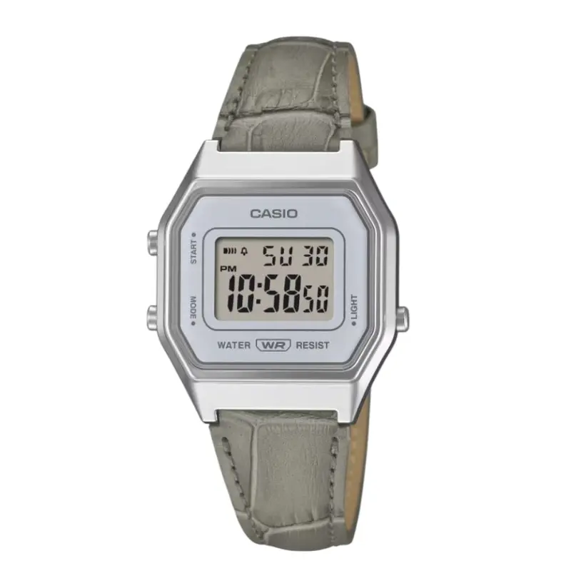 Casio General Gray Leather Strap Women's Watch La680wel-8A2df 1