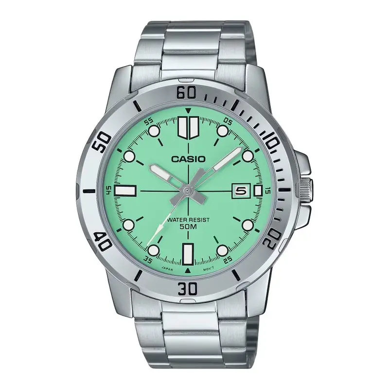 Casio General Light Green Dial Stainless Steel Men's Watch Mtp-Vd01d-3E1vudf-P 1