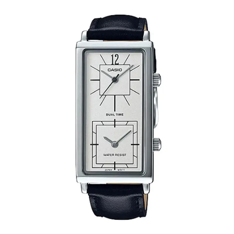 Casio General Ltp-E151l-7Bdf Quartz Silver Stainless Steel Black Leather Strap Women's Watch 1