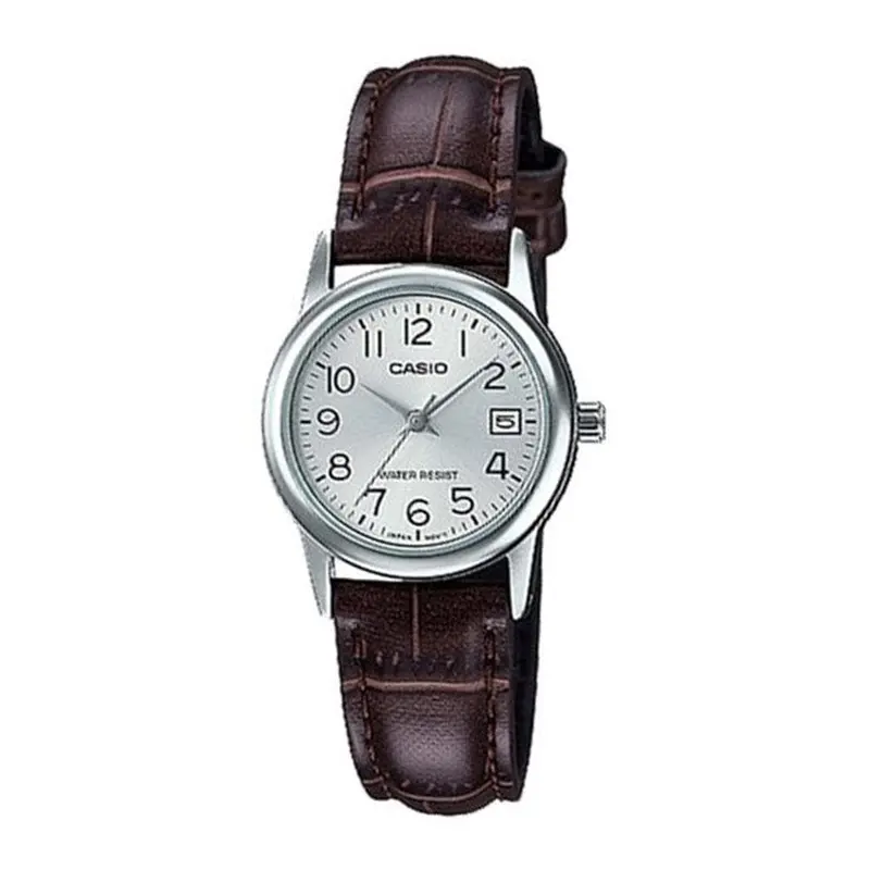 Casio General Ltp-V002l-7B2udf-P Brown Leather Strap Women Watch 1