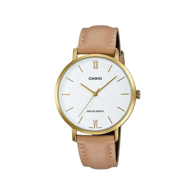 Casio General Ltp-Vt01gl-7Budf Brown Leather Women's Watch 1