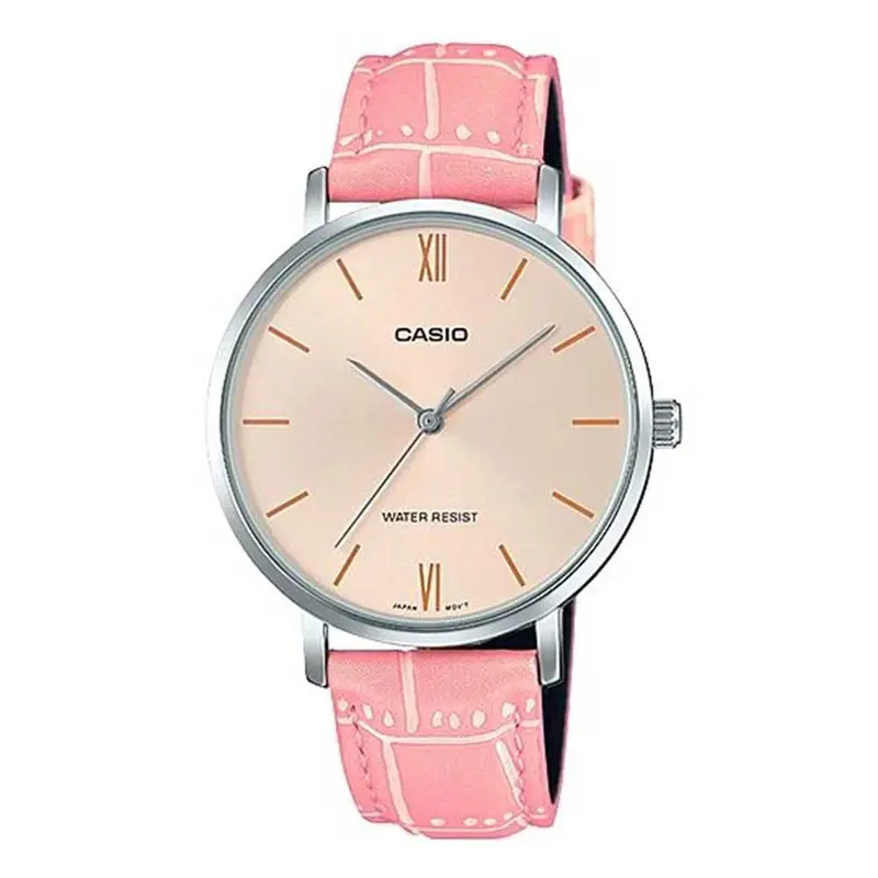 Casio General Ltp-Vt01l-4Budf Pink Leather Women's Watch 1