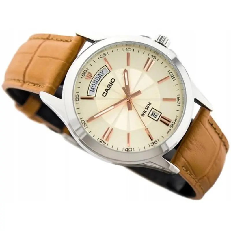 Casio General Mtp-1381L-9Avdf-P Brown Leather Men Watch 2