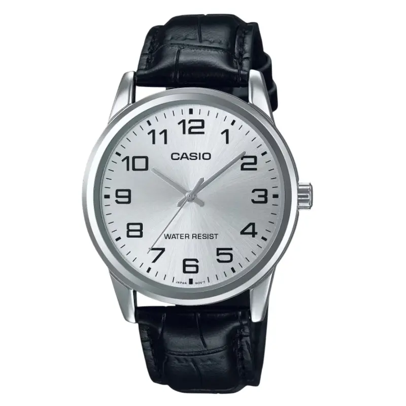 Casio General Mtp-V001l-7Budf-P Black Leather Mens Watch 1