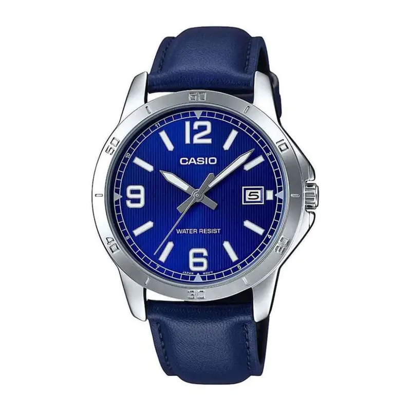 Casio General Mtp-V004l-2Budf-P Blue Leather Men Watch 1