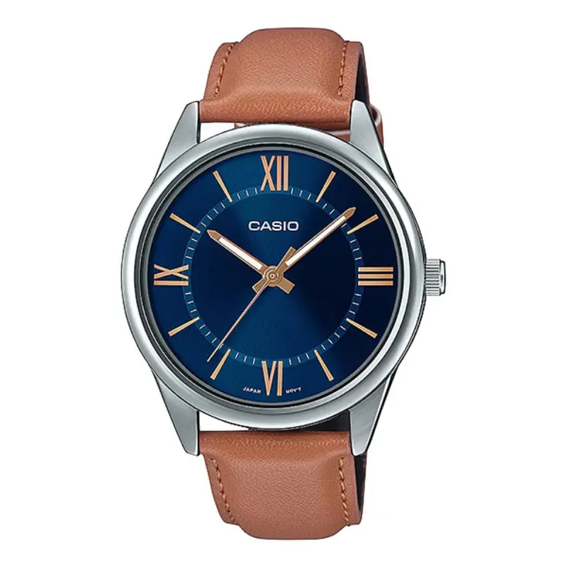 Casio General Mtp-V005l-2B5udf-P Brown Leather Men Watch 1