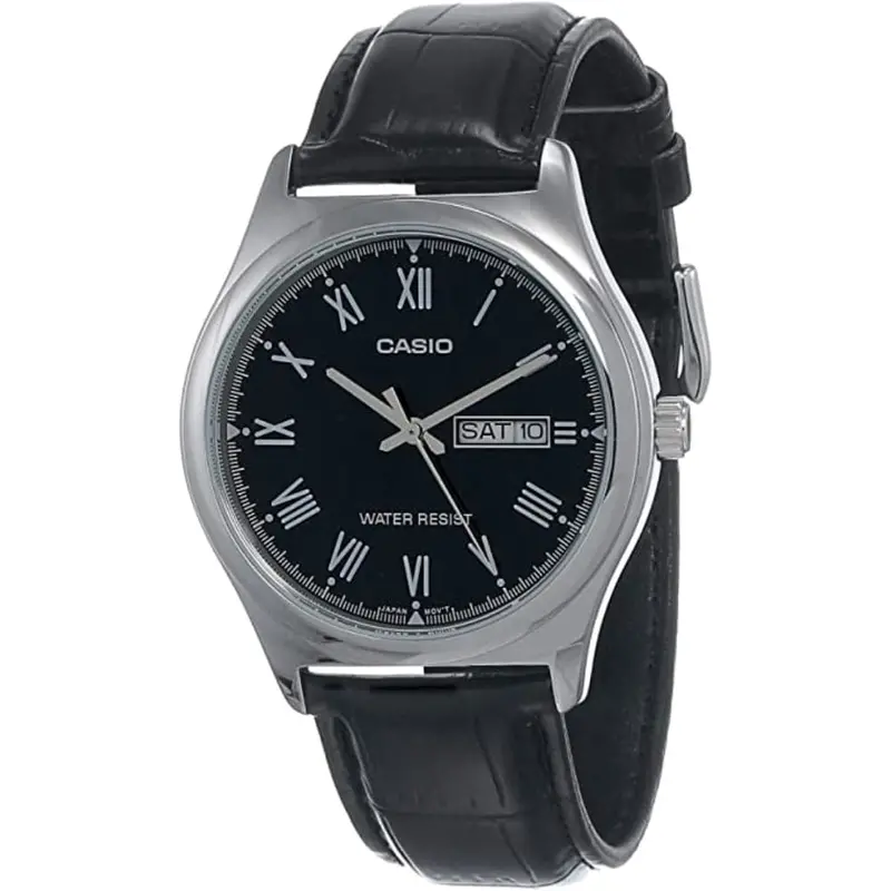 Casio General Mtp-V006l-1Budf-P Black Leather Men Watch 1