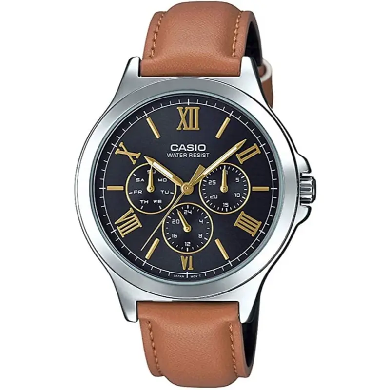 Casio General Mtp-V300l-1A3udf Analog Black Multi Dial Watch Men's Men's 1