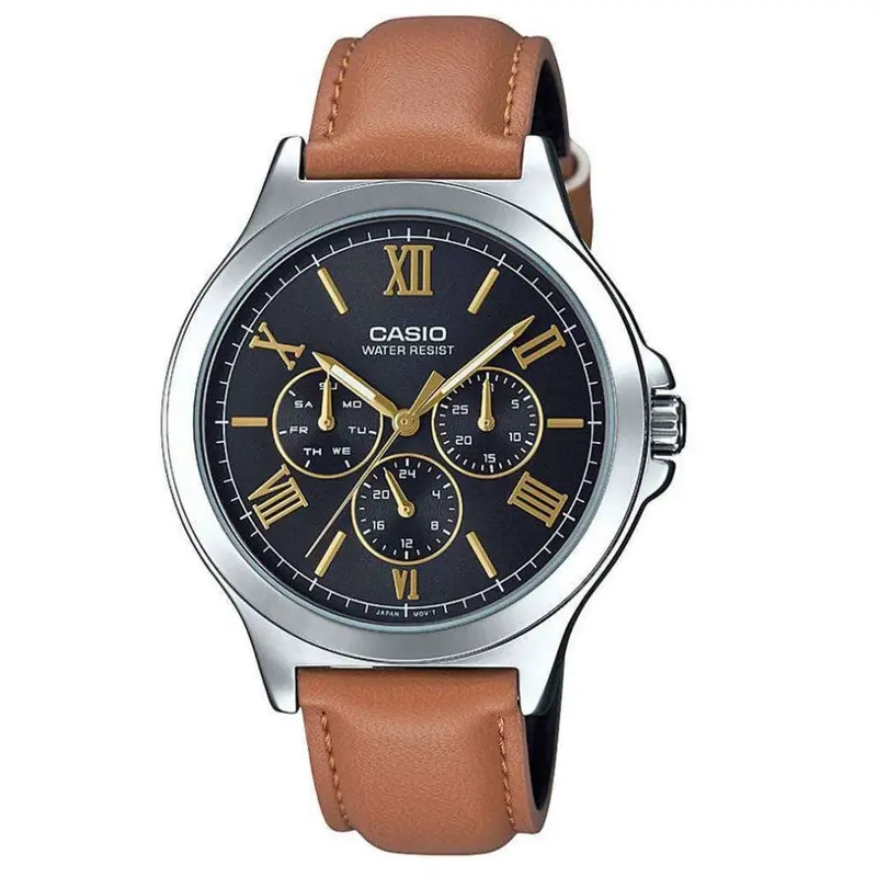 Casio General Mtp-V300l-1A3udf-P Analog Black Multi Dial Watch Men's Men's 1
