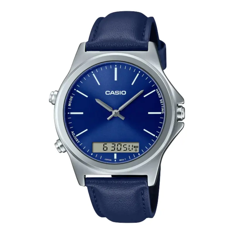 Casio General Mtp-Vc01l-2Eudf Blue Leather Strap Men's Watch 1