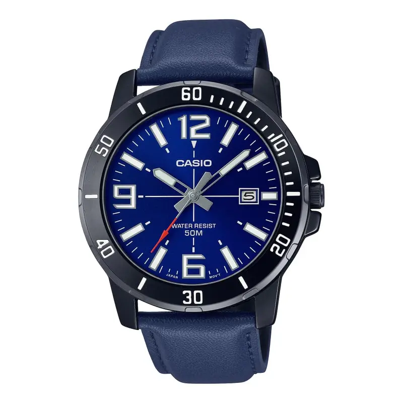 Casio General Mtp-Vd01bl-2Bvudf Blue Leather Men's Watch 1
