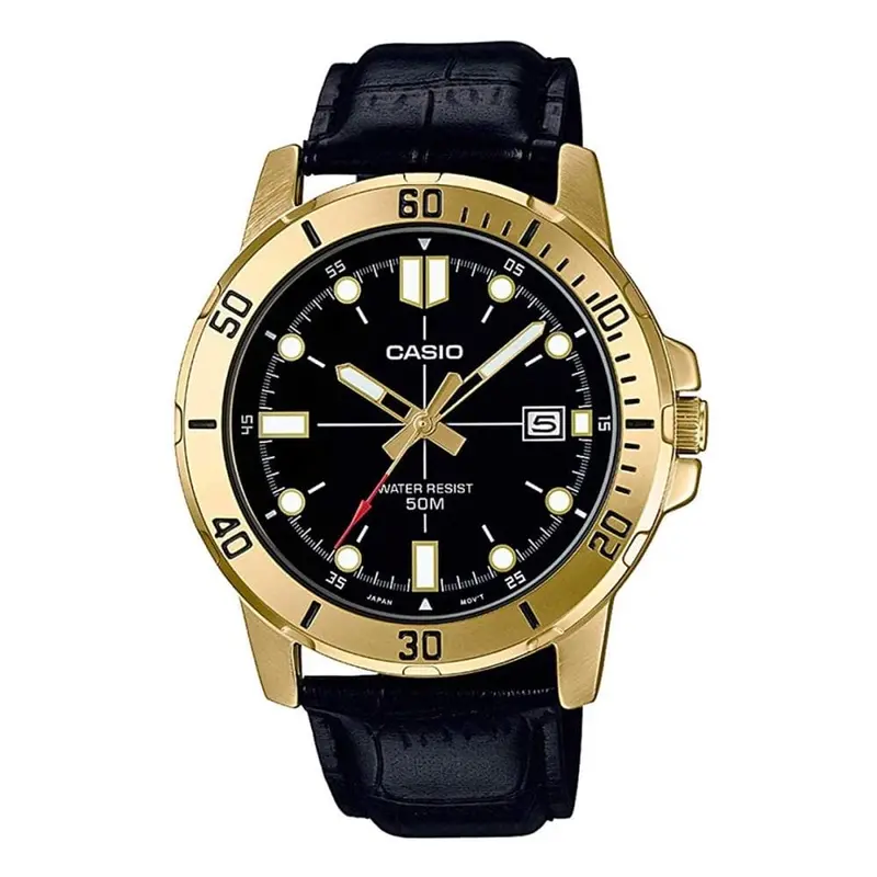 Casio General Mtp-Vd01gl-1Evudf-P Leather Strap Unisex Watch 1