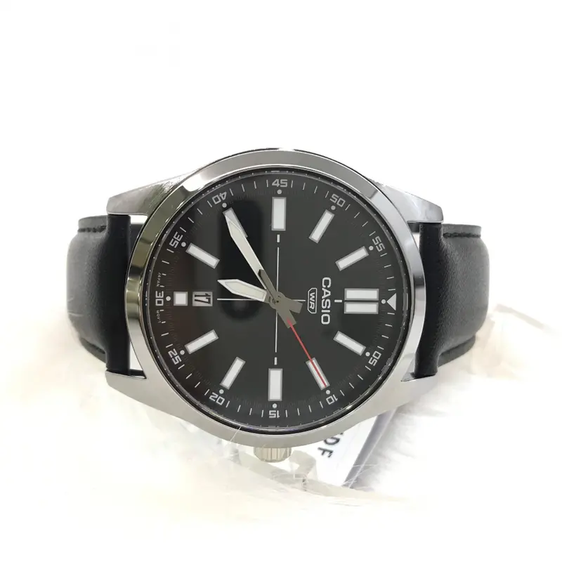 Casio General Mtp-Vd02l-1Eudf-P Black Leather Men Watch 2