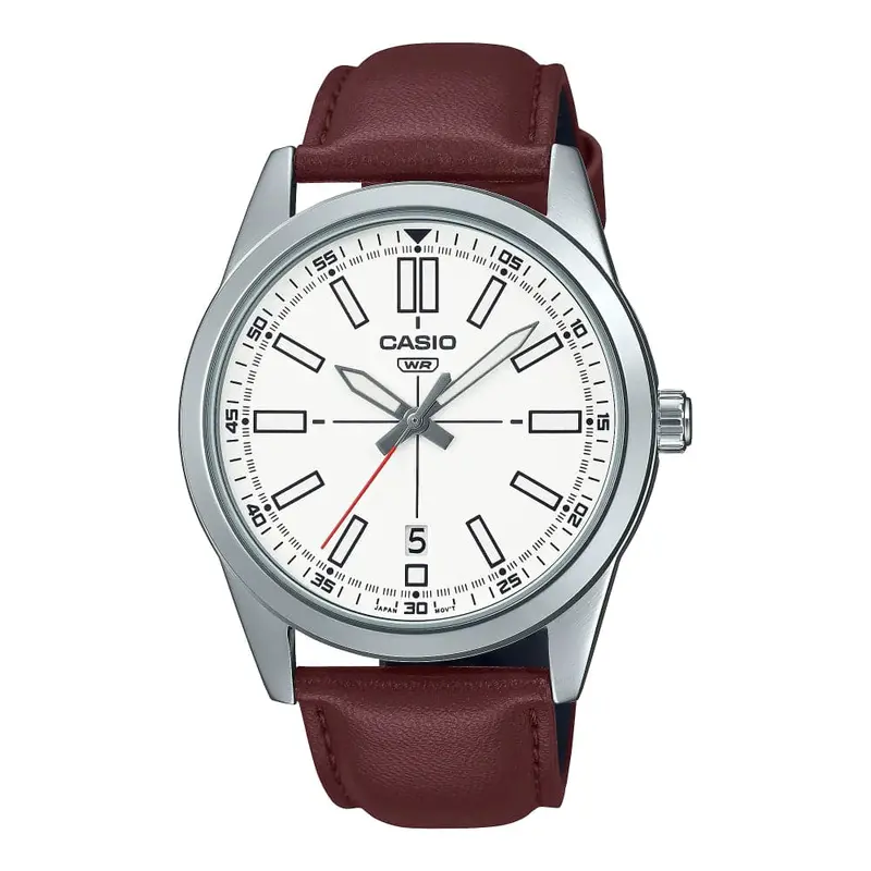 Casio General Mtp-Vd02l-7Eudf-P Brown Leather Unisex Watch 1
