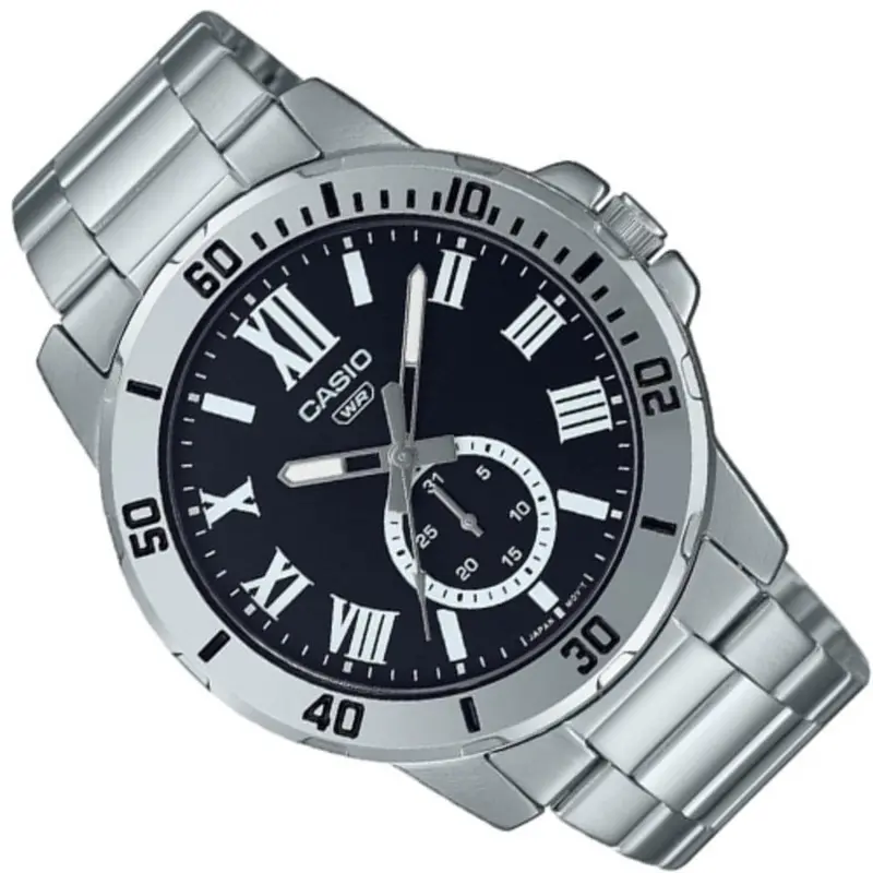 Casio General Mtp-Vd200d-1Budf Black Dial Stainless Steel Men's Watch 2