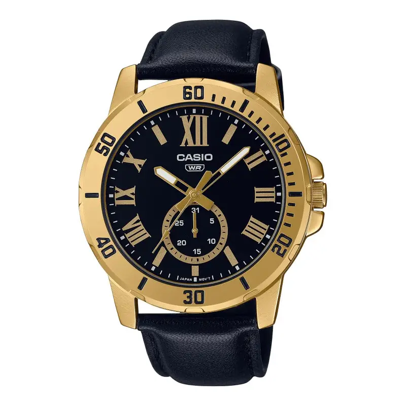 Casio General Mtp-Vd200gl-1Budf-P Black Leather Men Watch 1