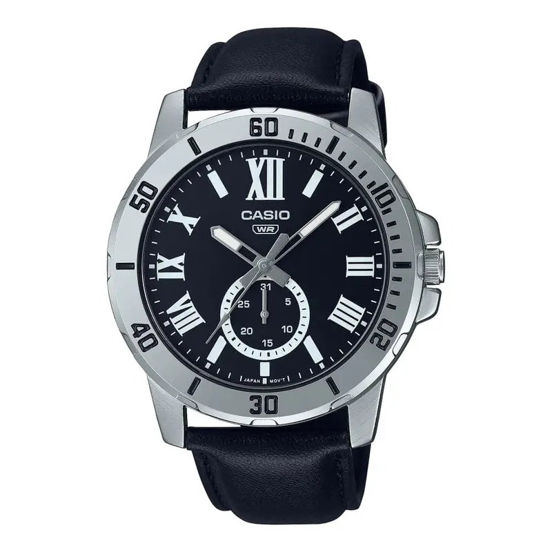 Casio General Mtp-Vd200l-1Budf-P Black Leather Men Watch 1