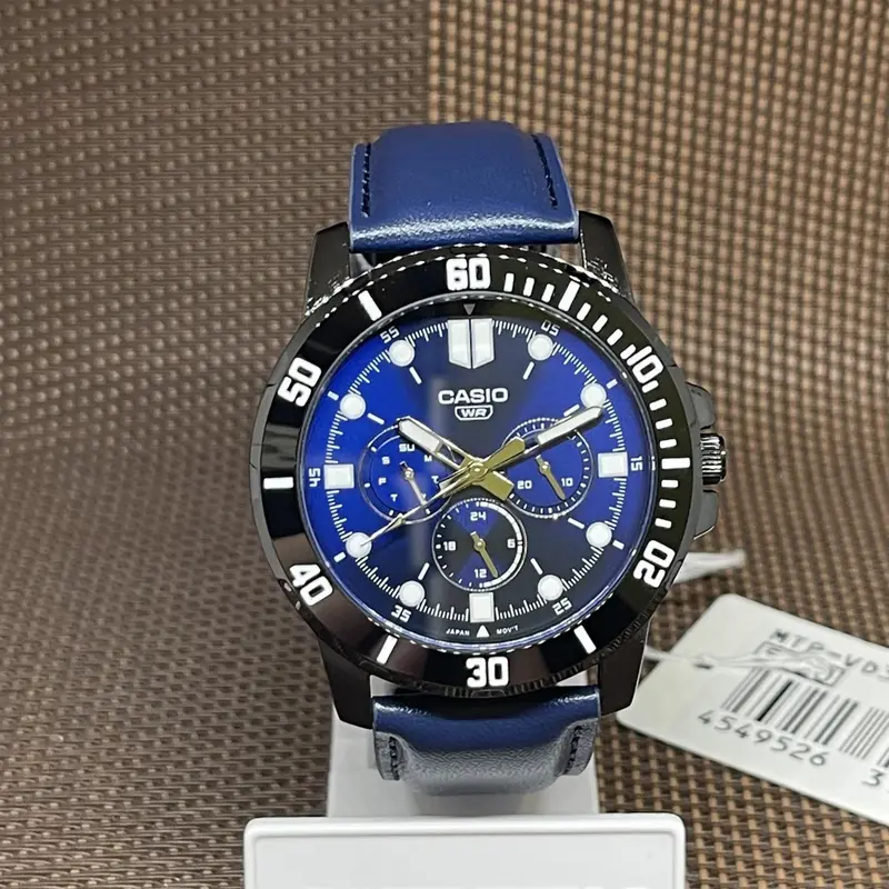 Casio General Mtp-Vd300bl-2Eudf-P Blue Leather Men Watch 2