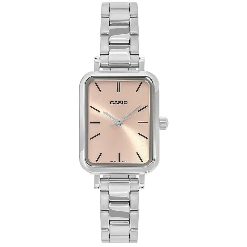 Casio General Pink Dial Silver Stainless Steel Strap Women Watch Ltp-V009d-4Eudf-P 1
