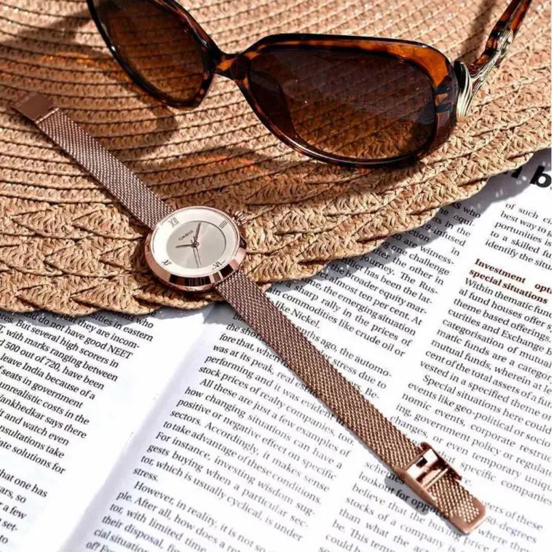 Casio General Pink Gold Stainless Steel Strap Women Watch Ltp-E154mpg-4Adf-P 2