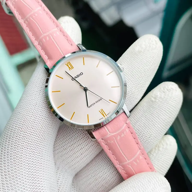 Casio General Pink Leather Women Watch Ltp-Vt01l-4Budf-P 2