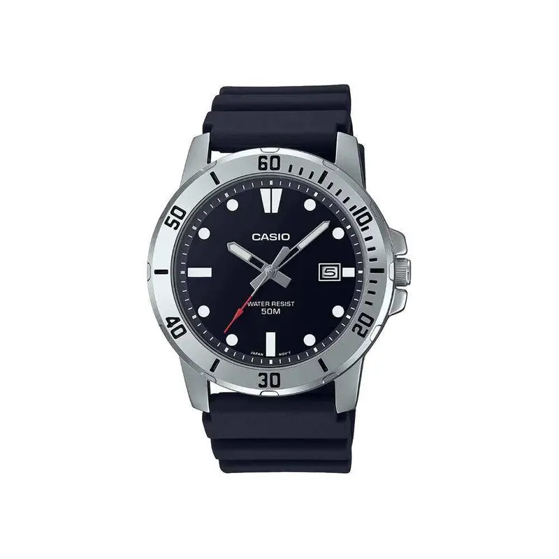 Casio General Resin Black Strap Analog Men's Watch Mtp-Vd01-1Evudf 1