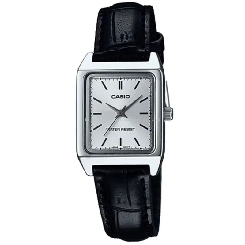 Casio General Silver Dial Black Leather Strap Women's Watch Ltp-V007l-7E1udf 1