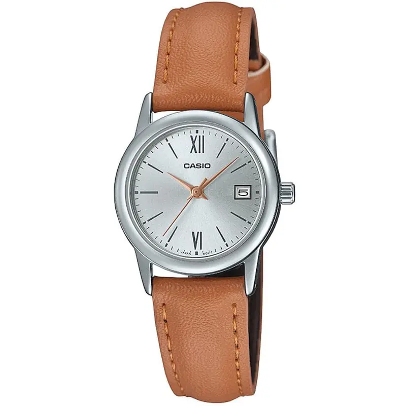Casio General Silver Dial Brown Leather Strap Women Watch Ltp-V002l-7B3udf-P 1