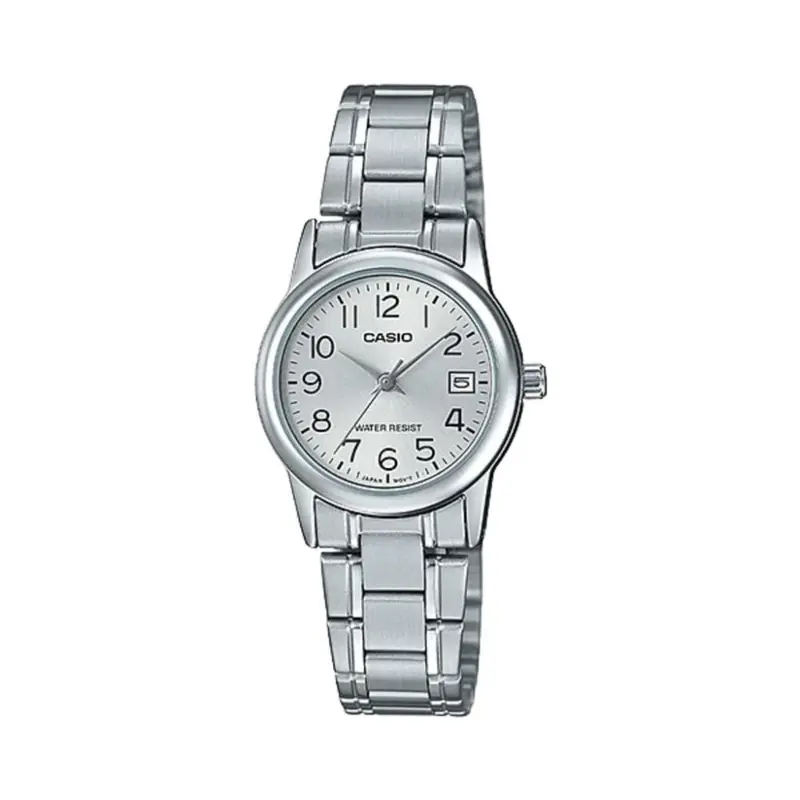 Casio General Silver Dial Stainless Steel Strap Unisex Watch Ltp-V002d-2Budf-P 1