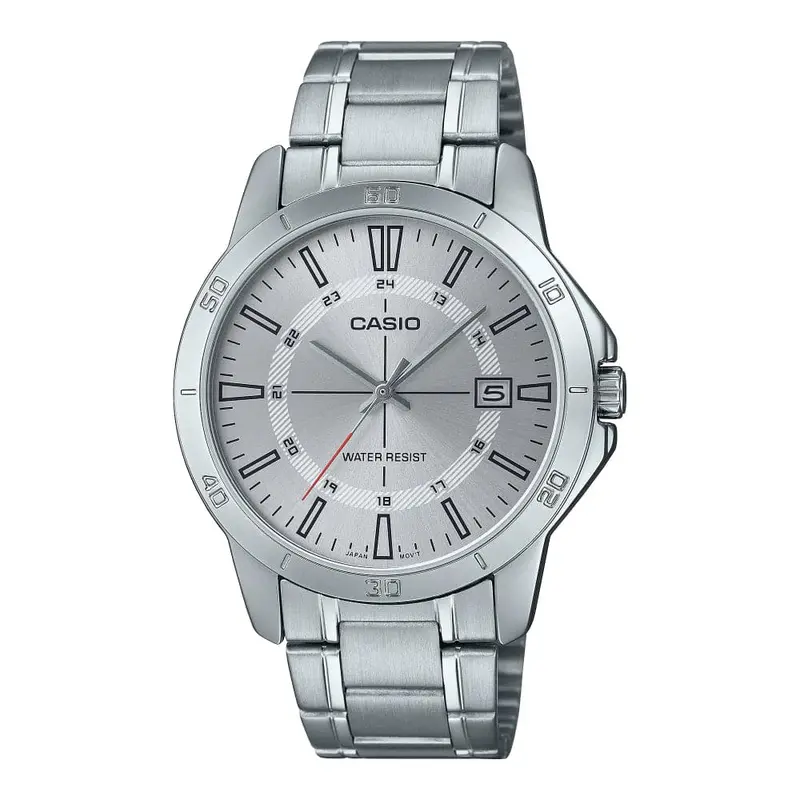 Casio General Silver Dial Stainless Steel Strap Unisex Watch Mtp-V004d-7Cudf 1